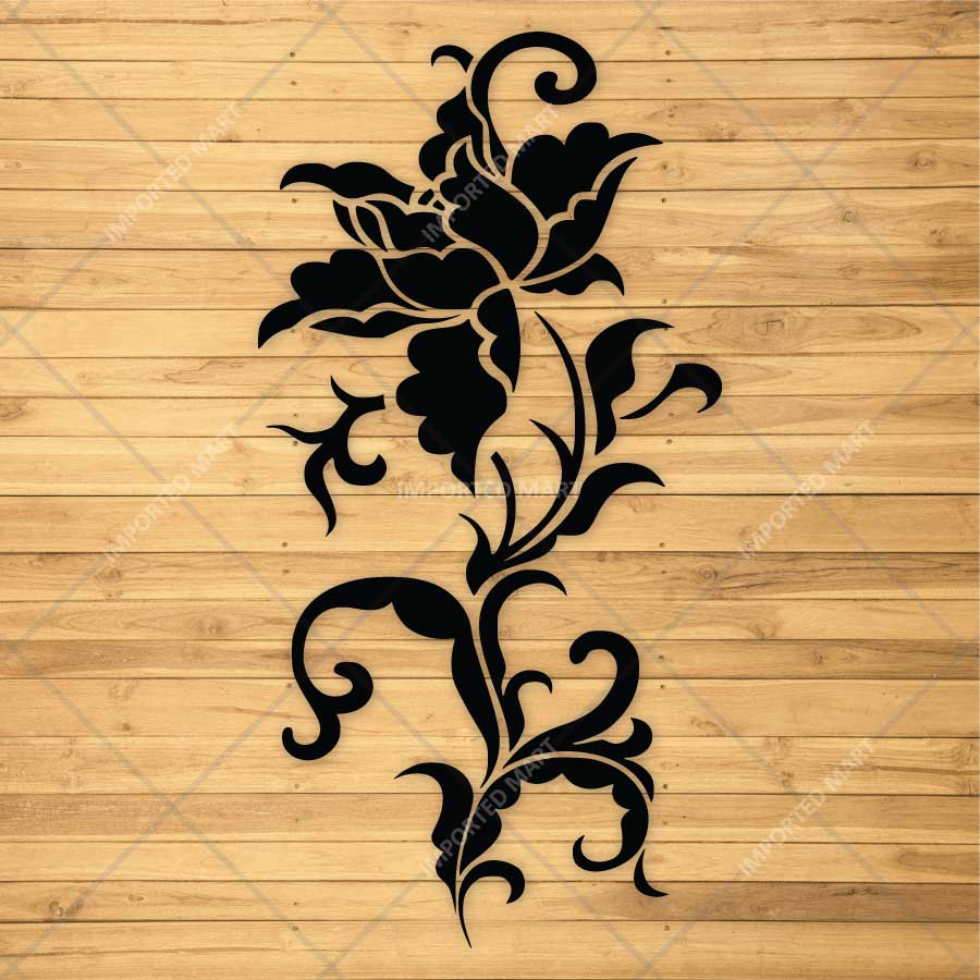 Floral Ornamental Vine Stencil for Wall, Furniture & Fabric Art – Elegant Botanical Scroll Design – ID# 842 - imartdecor.com