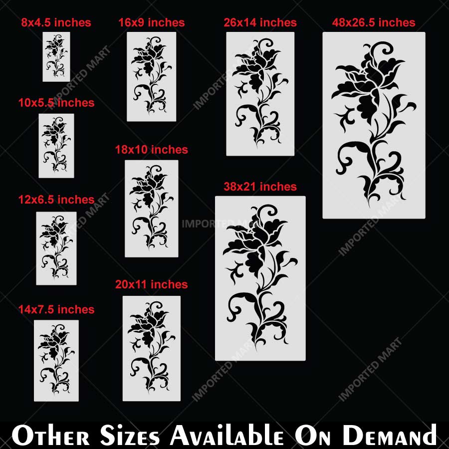 Floral Ornamental Vine Stencil for Wall, Furniture & Fabric Art – Elegant Botanical Scroll Design – ID# 842 - imartdecor.com