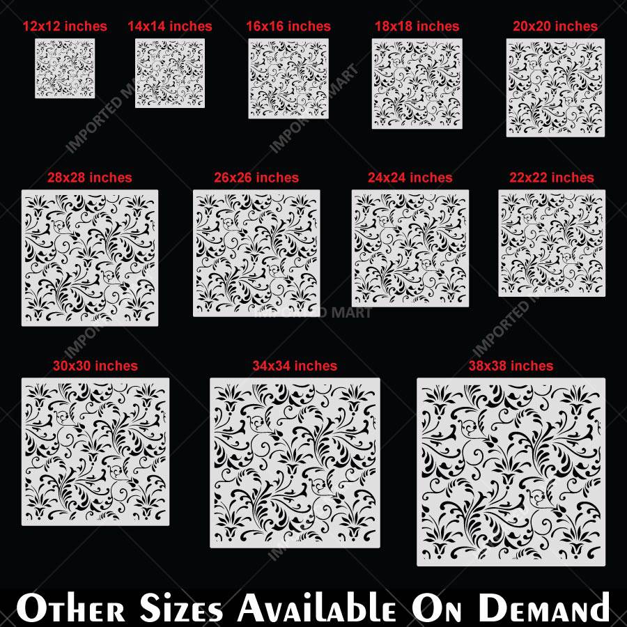 Floral Swirl Allover Pattern Stencil for Walls, Furniture & Fabric Art – Elegant Damask Vine Design – ID# 844 - imartdecor.com