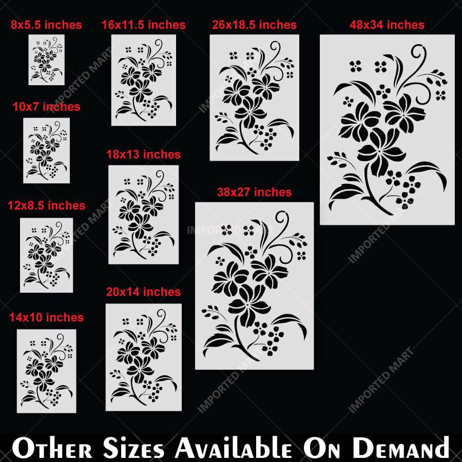Graceful Floral Vine Stencil for Wall, Furniture & Fabric Painting – Elegant Botanical Flower Design – ID# 847 - imartdecor.com
