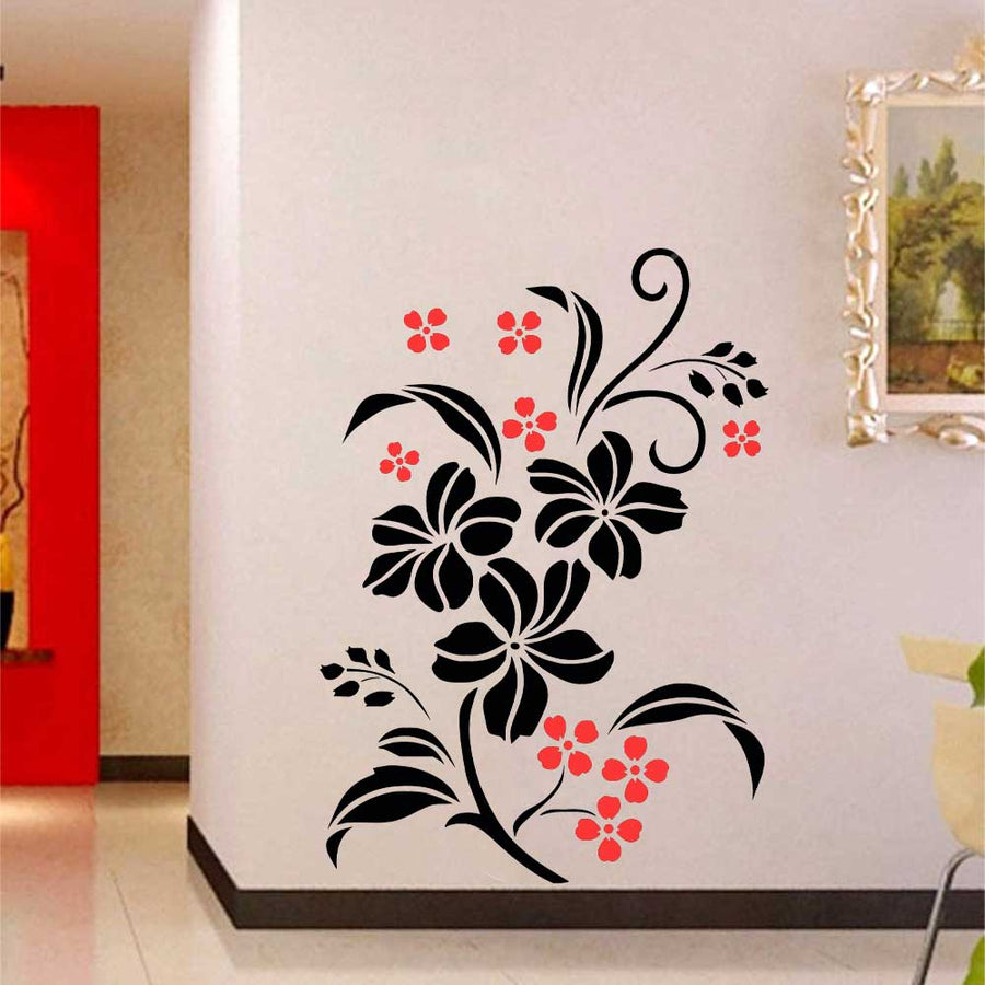Graceful Floral Vine Stencil for Wall, Furniture & Fabric Painting – Elegant Botanical Flower Design – ID# 847 - imartdecor.com