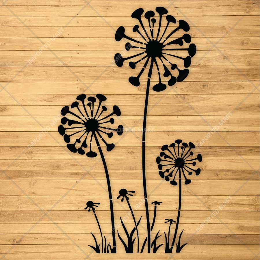 Modern Dandelion Field Floral Stencil for Wall, Furniture & Craft Painting – Botanical Flower Design – ID# 848 - imartdecor.com