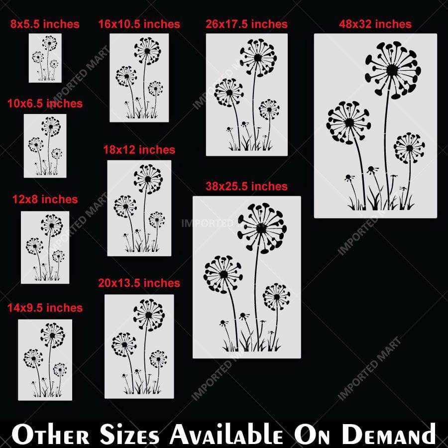 Modern Dandelion Field Floral Stencil for Wall, Furniture & Craft Painting – Botanical Flower Design – ID# 848 - imartdecor.com