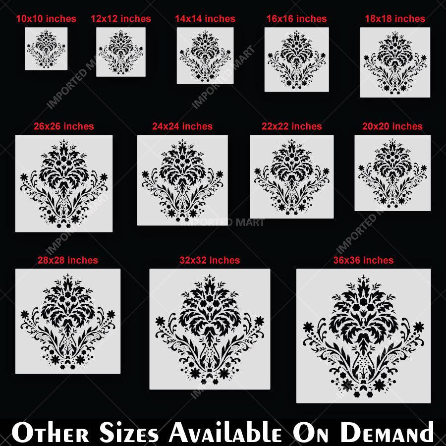 Ornate Acanthus Damask Stencil for Wall, Furniture & Fabric Painting β Victorian Floral Pattern β ID# 850 - imartdecor.com