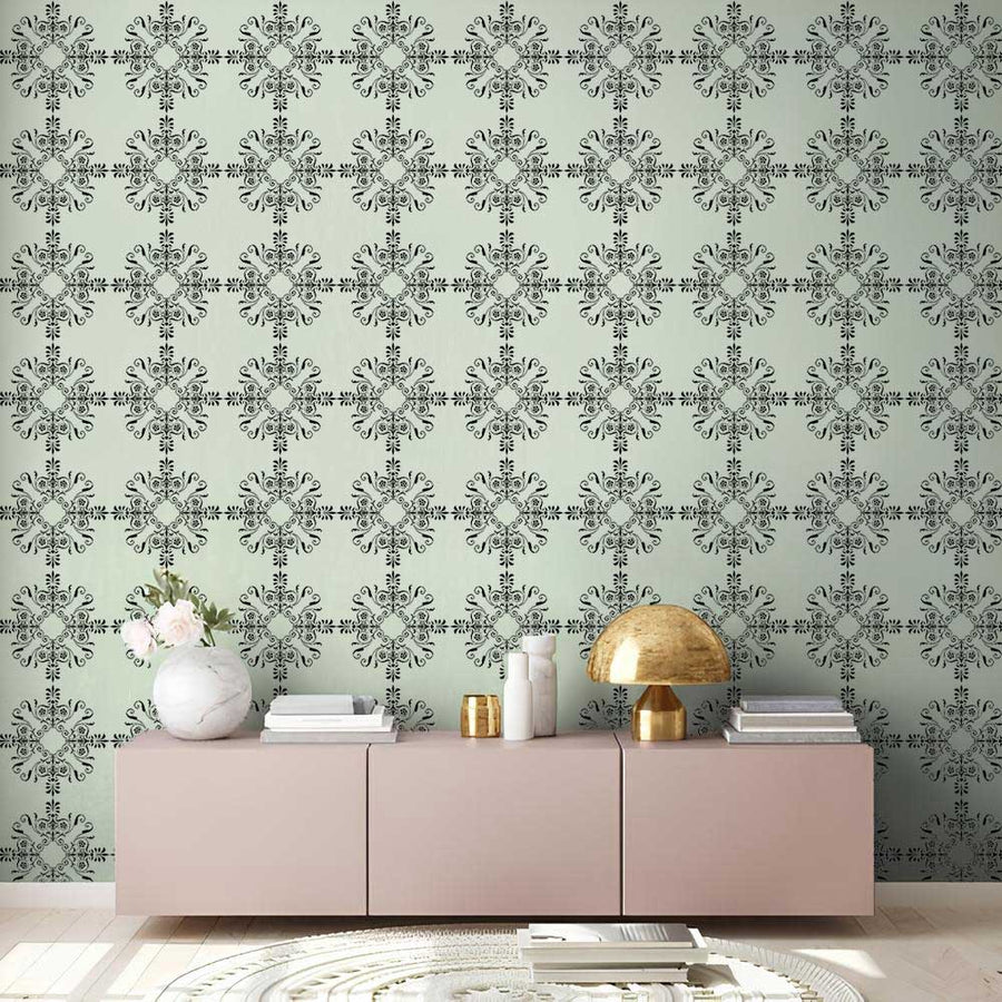 Geometric Floral Mandala Stencil for Wall, Floor, Tile, Wood & Furniture Art – Reusable Mylar Decor Template – ID# 852 - imartdecor.com
