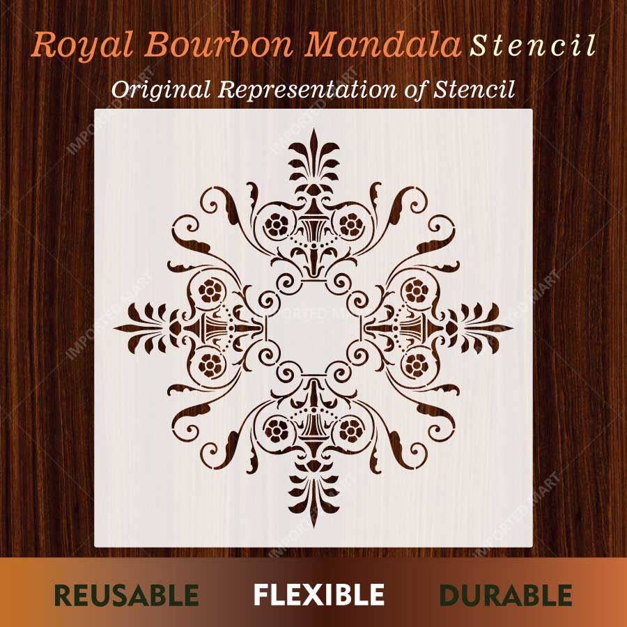Geometric Floral Mandala Stencil for Wall, Floor, Tile, Wood & Furniture Art – Reusable Mylar Decor Template – ID# 852 - imartdecor.com
