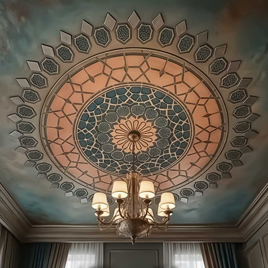 Sacred Geometric Mandala Stencil for Wall, Floor, Tile, Wood & Furniture Painting – Reusable Mylar Decor Template – ID# 853 - imartdecor.com