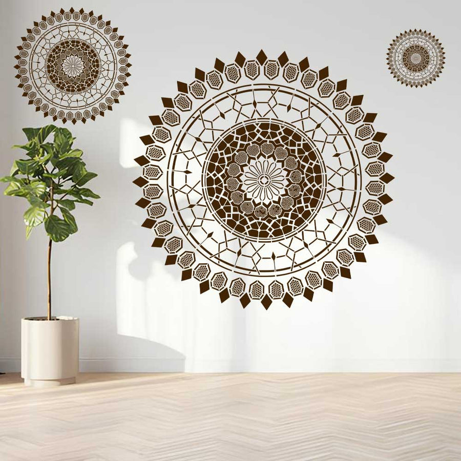 Sacred Geometric Mandala Stencil for Wall, Floor, Tile, Wood & Furniture Painting – Reusable Mylar Decor Template – ID# 853 - imartdecor.com