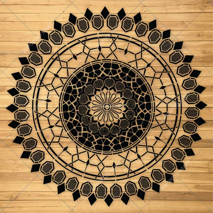 Sacred Geometric Mandala Stencil for Wall, Floor, Tile, Wood & Furniture Painting – Reusable Mylar Decor Template – ID# 853 - imartdecor.com