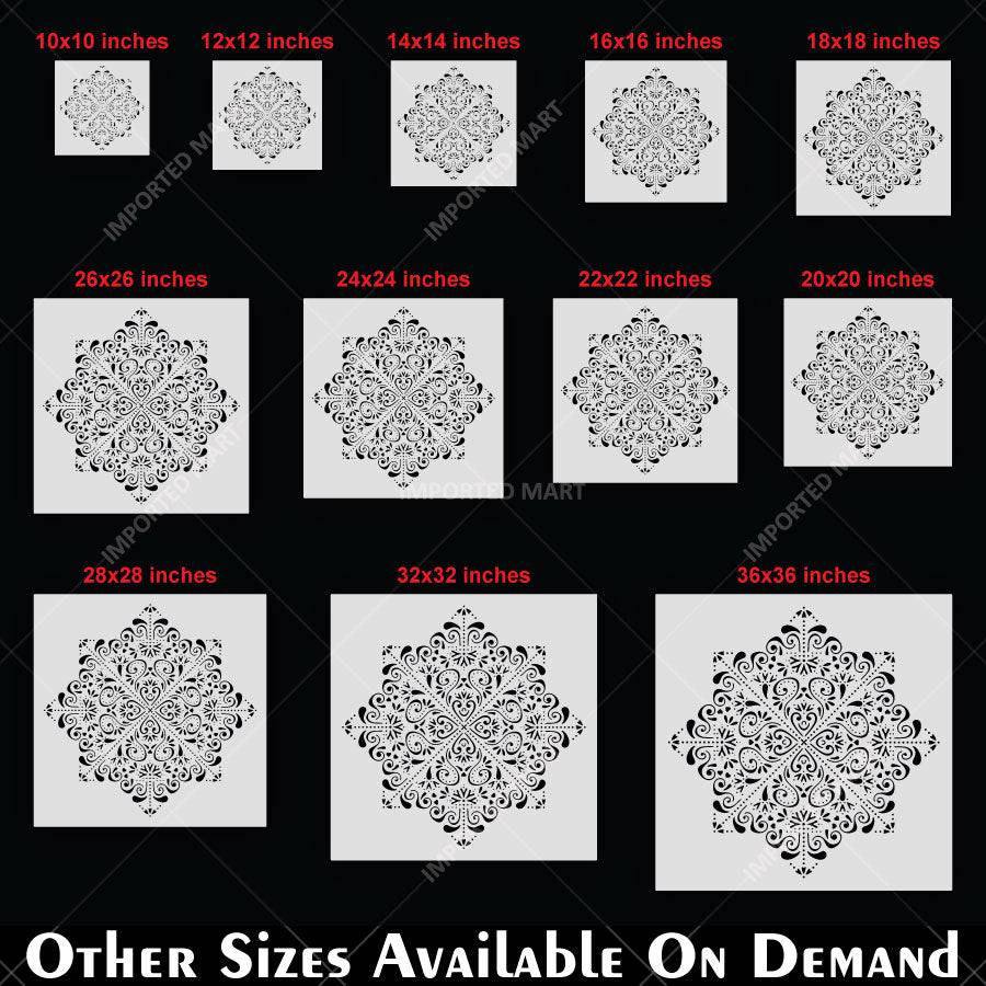 Moroccan Filigree Mandala Stencil for Wall, Floor, Tile, Wood & Furniture Painting – Reusable Mylar Decor Template – ID# 854 - imartdecor.com