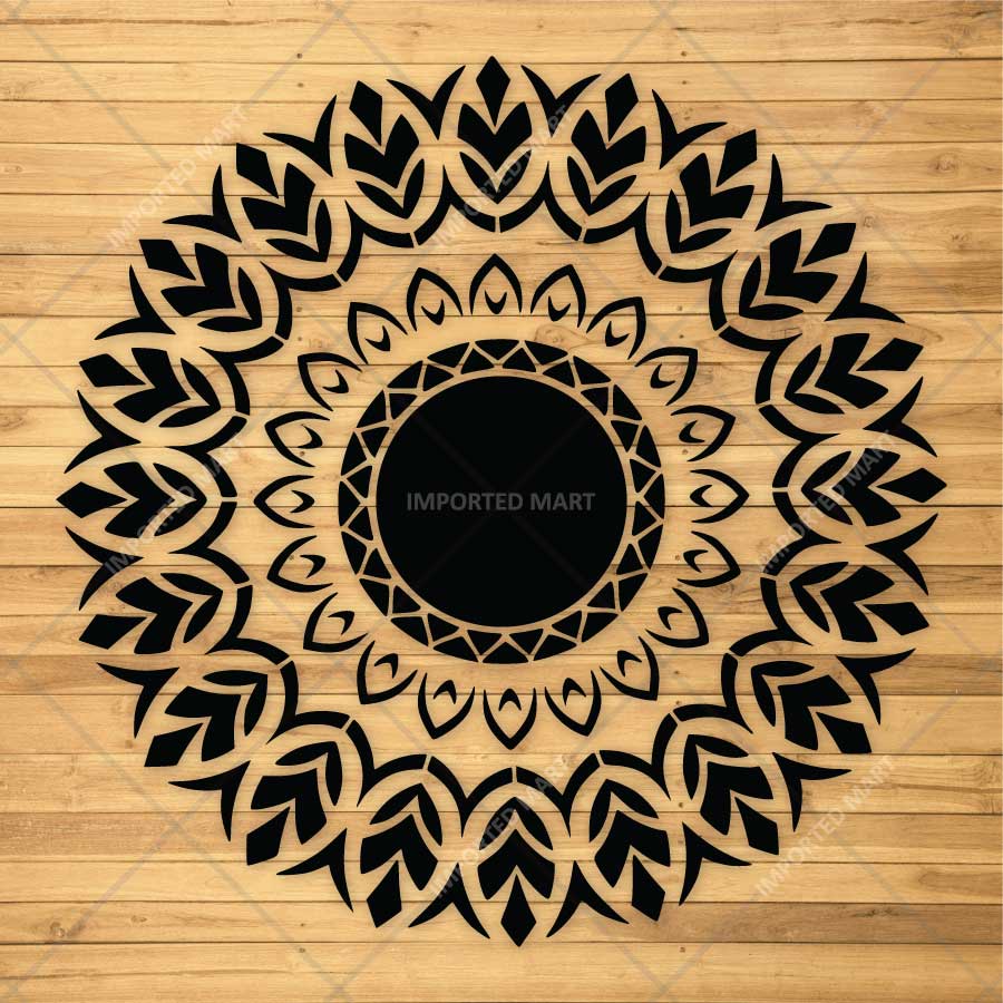 Eternal Lotus Mandala Stencil for Wall, Floor, Wood & Furniture Painting – Floral Circular Pattern – ID# 855 - imartdecor.com