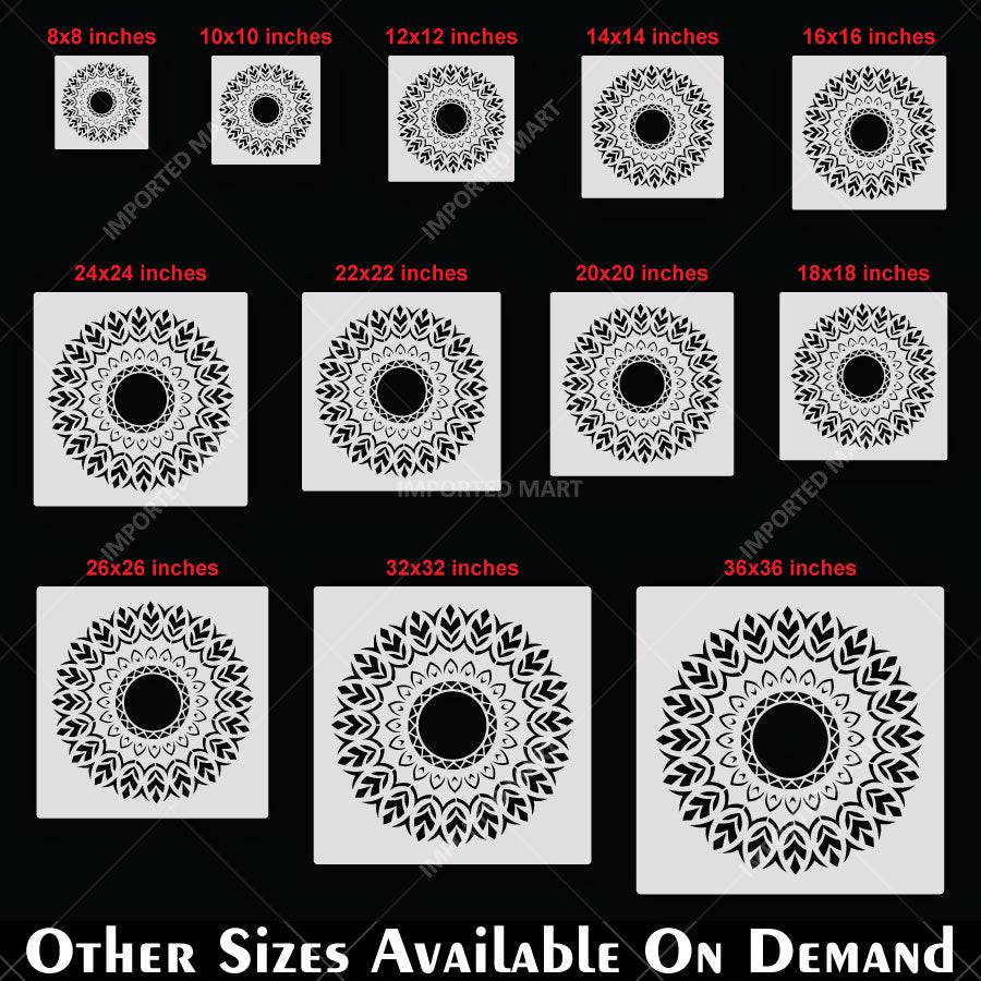 Eternal Lotus Mandala Stencil for Wall, Floor, Wood & Furniture Painting – Floral Circular Pattern – ID# 855 - imartdecor.com