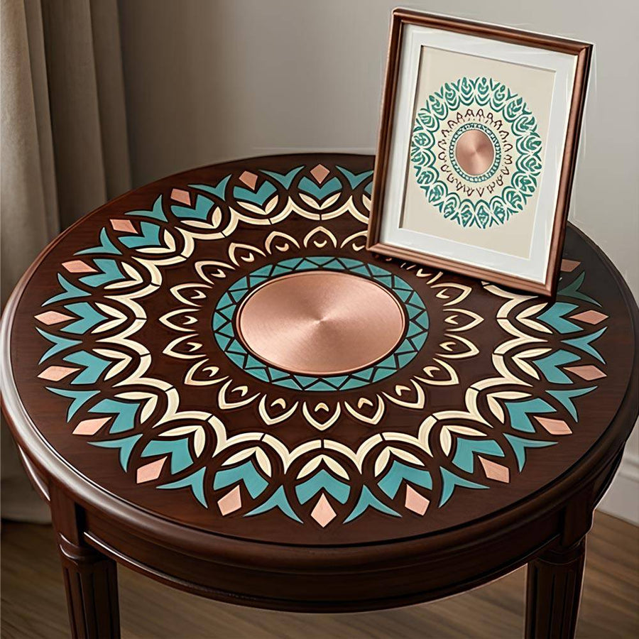 Eternal Lotus Mandala Stencil for Wall, Floor, Wood & Furniture Painting – Floral Circular Pattern – ID# 855 - imartdecor.com