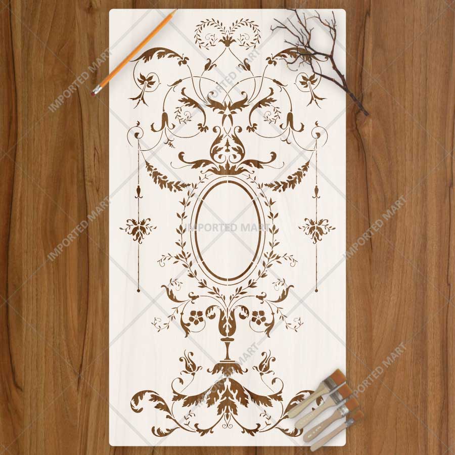 Eternal Lotus Mandala Stencil for Wall, Floor, Wood & Furniture Painting – Large Floral Circular Design – ID# 856 - imartdecor.com