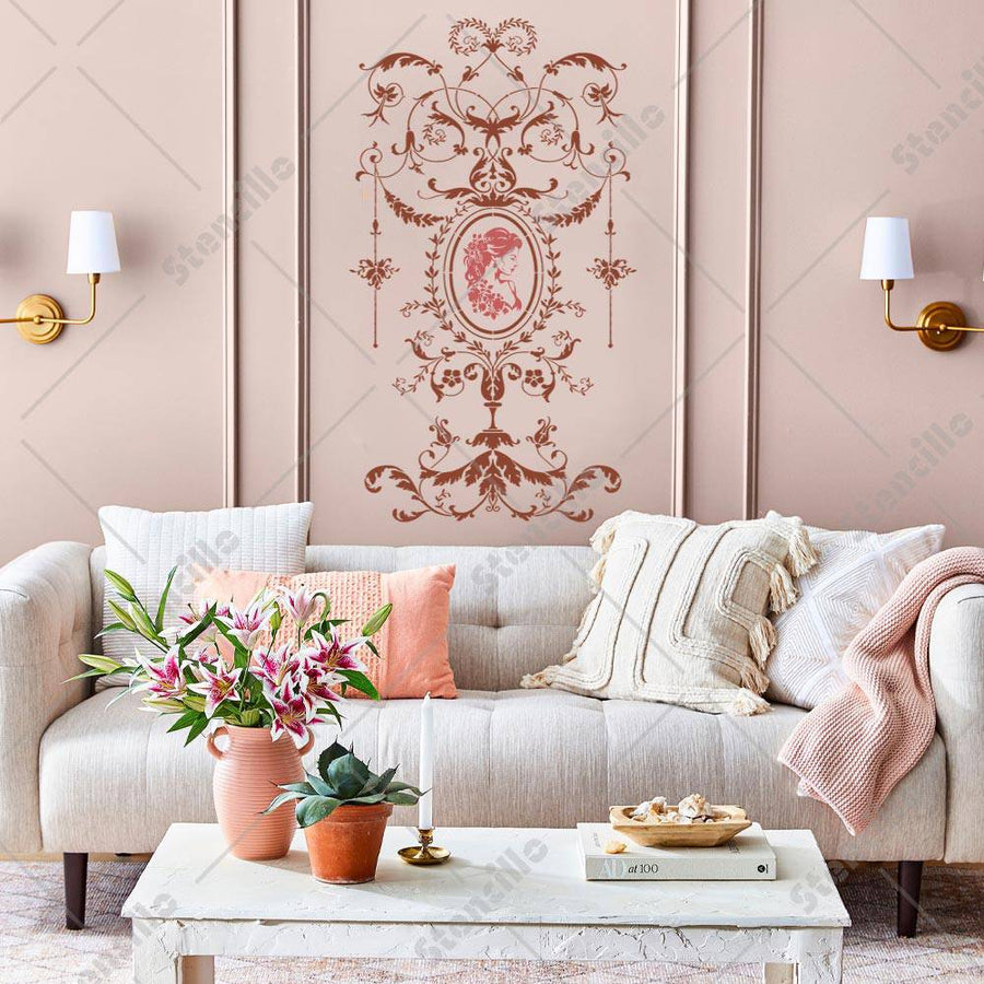 Eternal Lotus Mandala Stencil for Wall, Floor, Wood & Furniture Painting – Large Floral Circular Design – ID# 856 - imartdecor.com