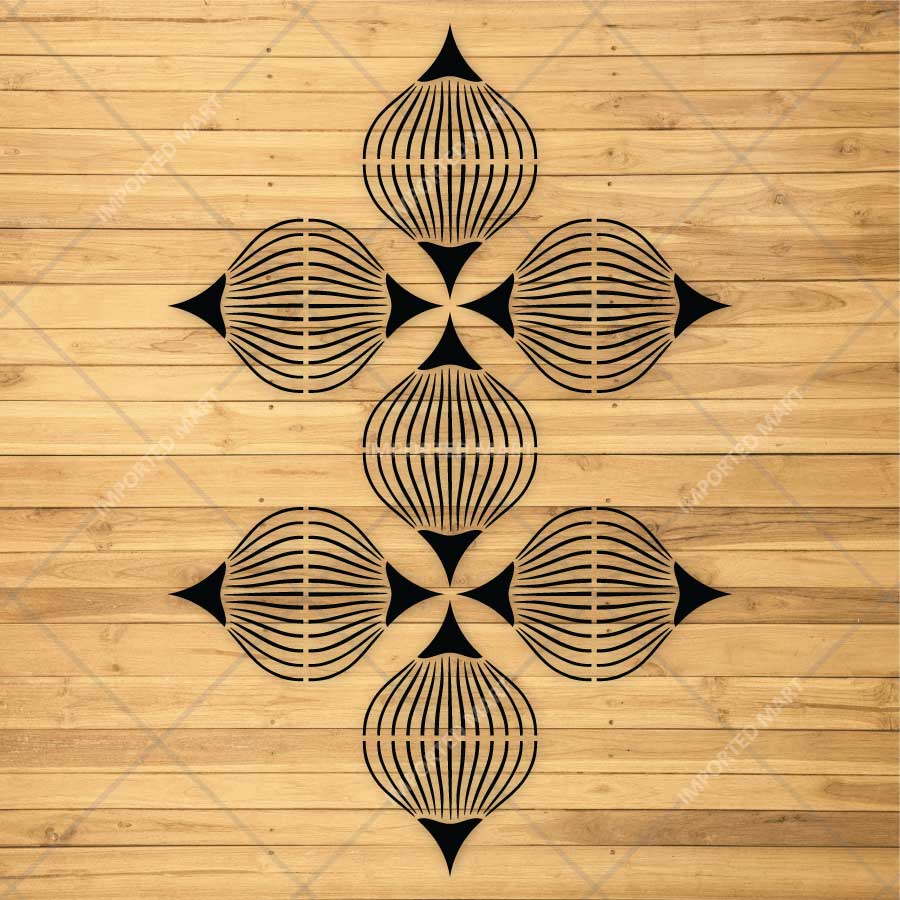 Geometric Motif Pattern Stencil for Wall, Floor, Tile & Furniture Painting – Modern Abstract Design – ID# 857 - imartdecor.com
