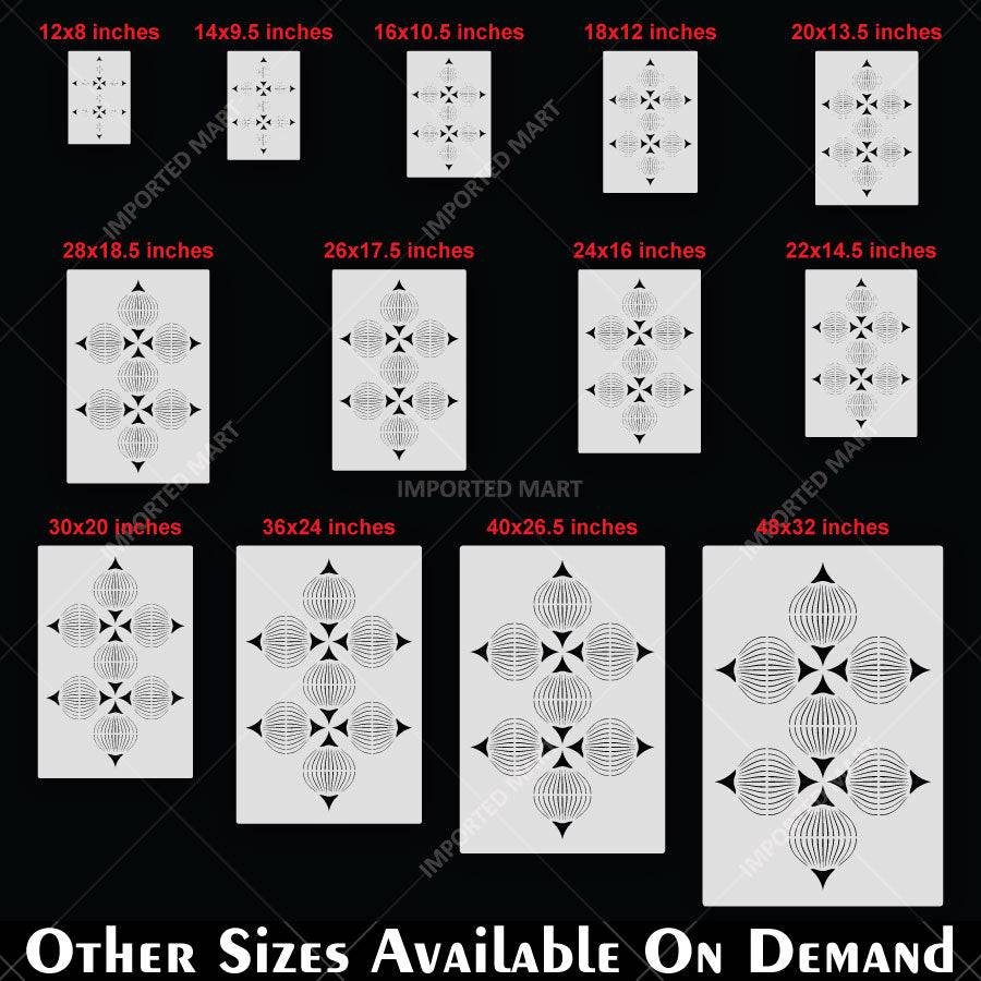 Geometric Motif Pattern Stencil for Wall, Floor, Tile & Furniture Painting – Modern Abstract Design – ID# 857 - imartdecor.com