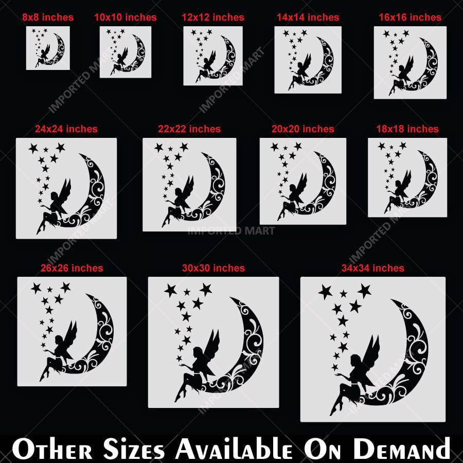 Fairy Mystical Crescent Moon Stencil for Wall, Nursery & Craft Painting – Fantasy Moon Design – ID# 858 - imartdecor.com