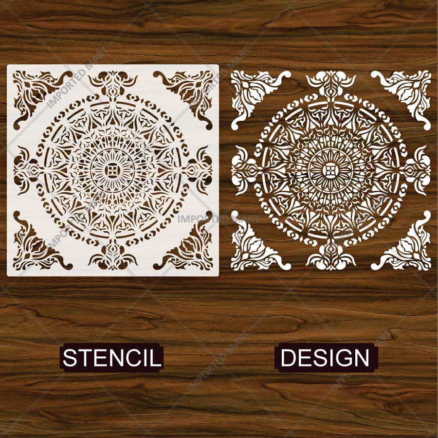 Intricate Petal Kaleidoscope Mandala Stencil for Wall, Floor, Furniture & Tile Painting โ Reusable Mylar Decor Stencil โ ID# 861 - imartdecor.com