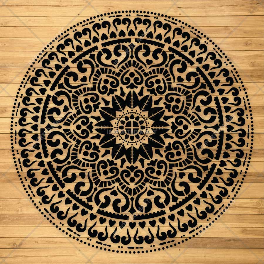 Harmonious Mandala Stencil for Wall, Floor, Wood, Furniture & Fabric Painting – Decorative Circular Mandala Design – ID# 865 - imartdecor.com
