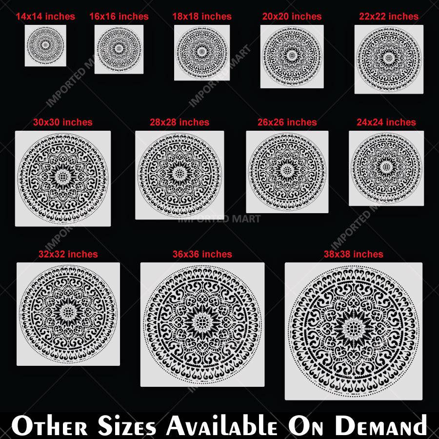 Harmonious Mandala Stencil for Wall, Floor, Wood, Furniture & Fabric Painting – Decorative Circular Mandala Design – ID# 865 - imartdecor.com