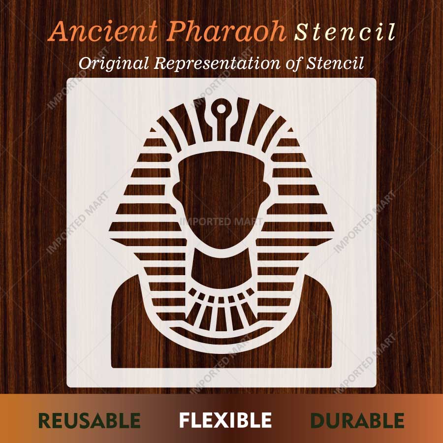 Ancient Pharaoh Stencil for Wall, Furniture, Wood & Fabric Painting – Egyptian Hieroglyphic Art Design – ID# 871 - imartdecor.com