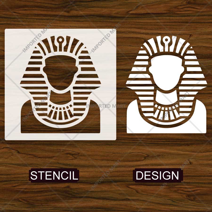 Ancient Pharaoh Stencil for Wall, Furniture, Wood & Fabric Painting – Egyptian Hieroglyphic Art Design – ID# 871 - imartdecor.com