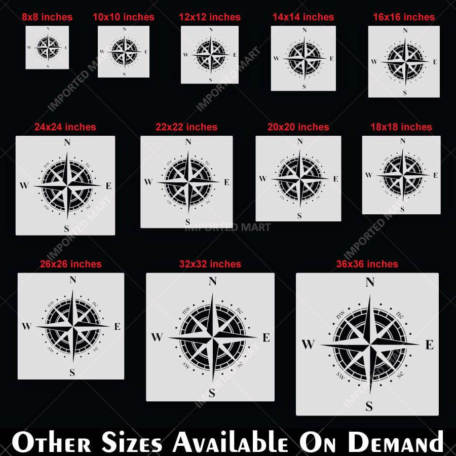 Classic Compass Rose Stencil for Wall, Wood & Fabric Art – Nautical Directional Design – ID# 872 - imartdecor.com