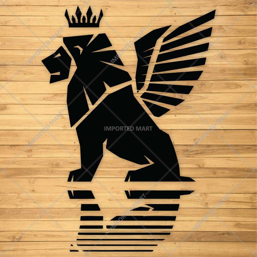 Winged Head Lion Stencil for Wall, Wood & Furniture Art – Royal Lion Silhouette – ID# 874 - imartdecor.com