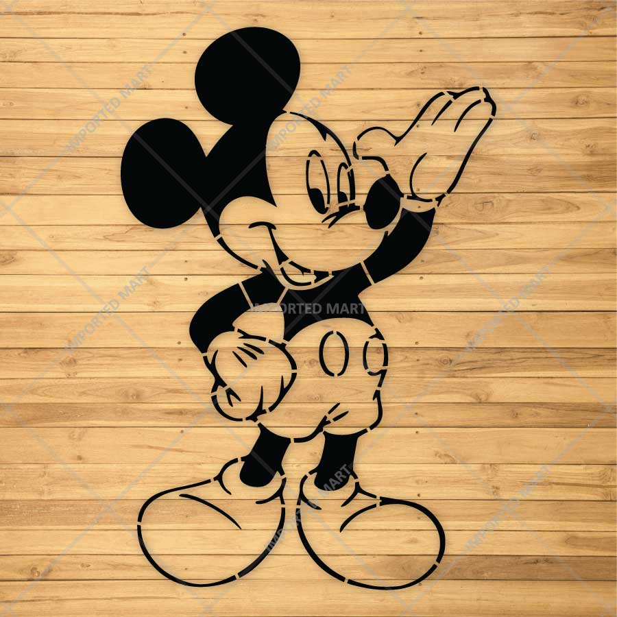Classic Mickey Mouse Character Stencil for Wall, Wood & Kids Décor – Cartoon Mouse Design – ID# 876 - imartdecor.com