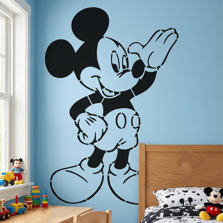 Classic Mickey Mouse Character Stencil for Wall, Wood & Kids Décor – Cartoon Mouse Design – ID# 876 - imartdecor.com