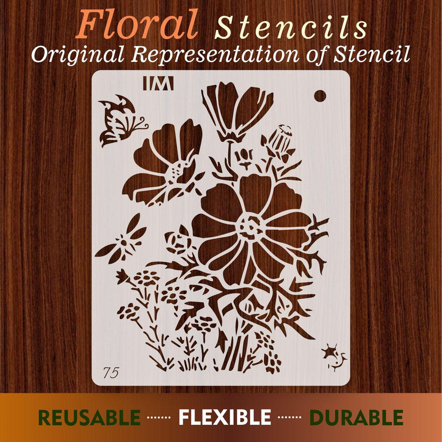 Reusable Stencil for Canvas and wall painting Floral Reusable Stencil - imartdecor.com