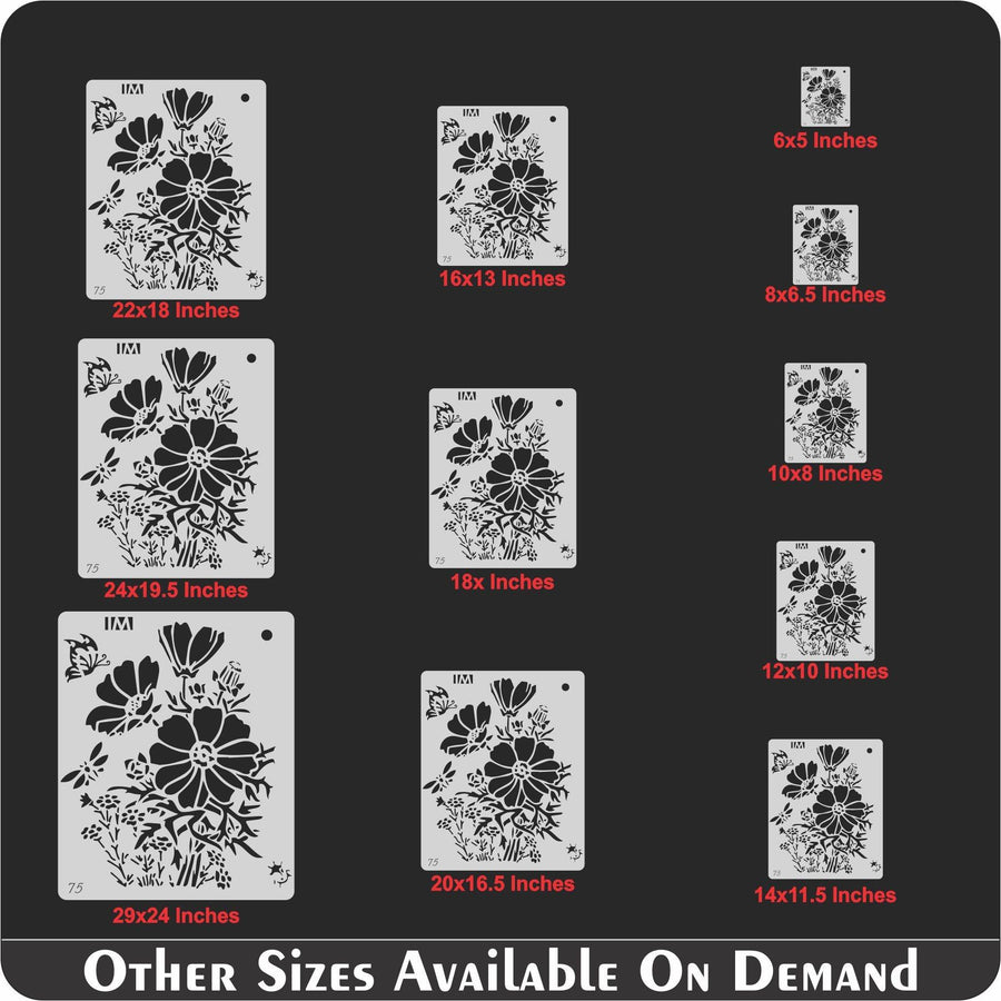 Reusable Stencil for Canvas and wall painting Floral Reusable Stencil - imartdecor.com