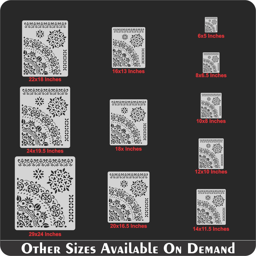Floral Reusable Stencil lReusable Stencil for Canvas and wall painting - imartdecor.com