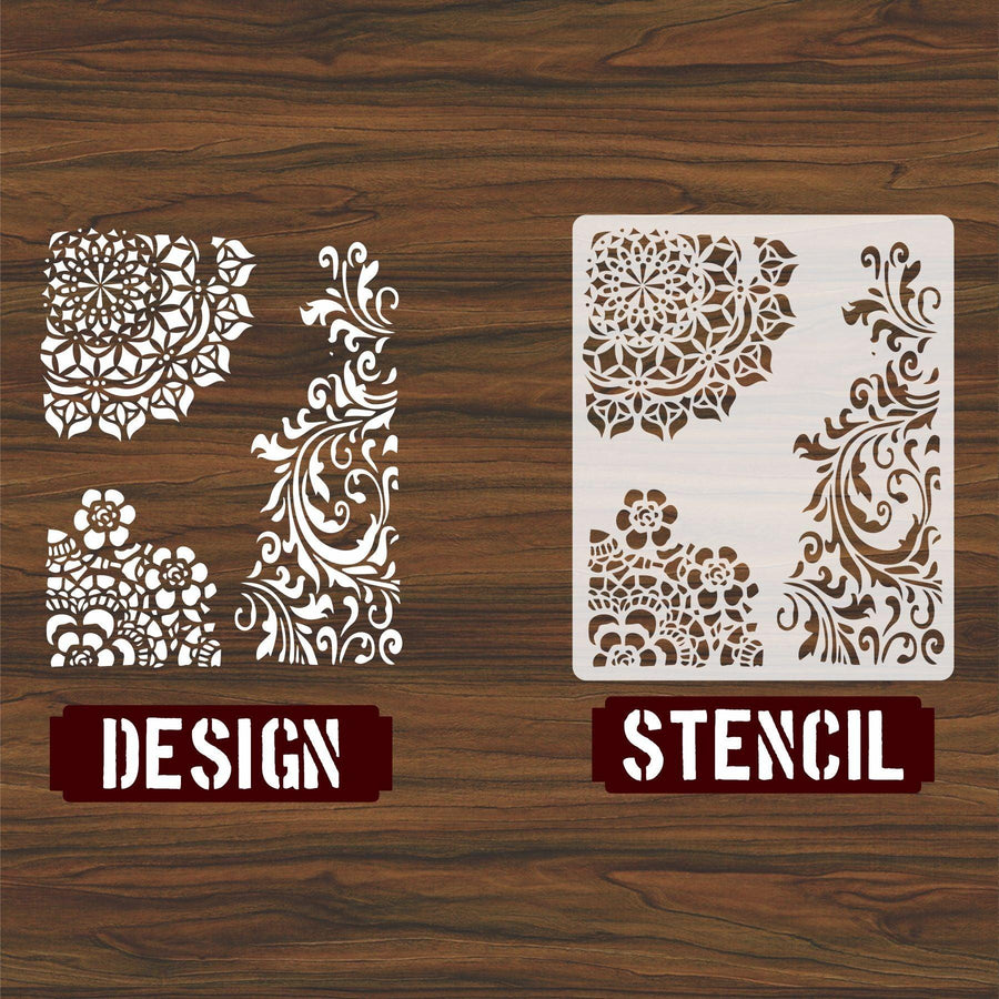 Reusable Stencil for Canvas and wall painting Floral Reusable Stencil - imartdecor.com