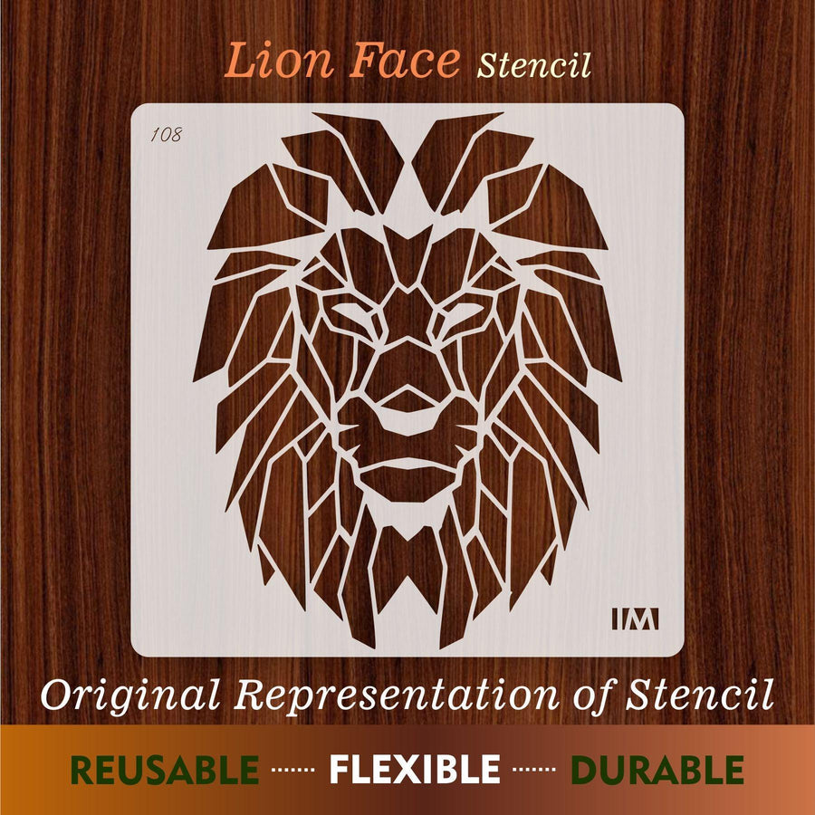Lion Reusable Stencil for Canvas and wall painting - imartdecor.com