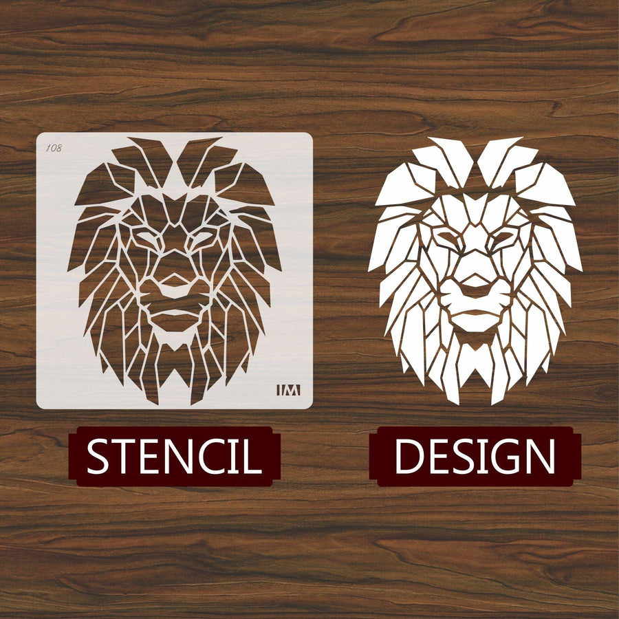 Lion Reusable Stencil for Canvas and wall painting - imartdecor.com