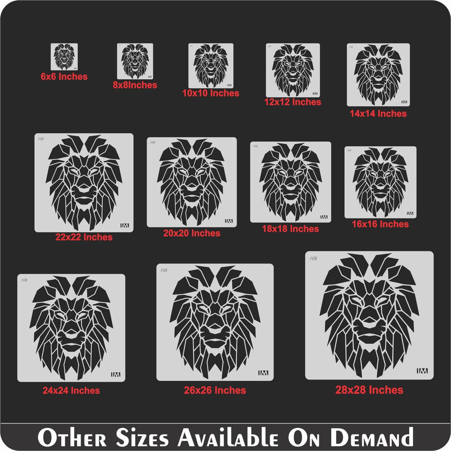 Lion Reusable Stencil for Canvas and wall painting - imartdecor.com
