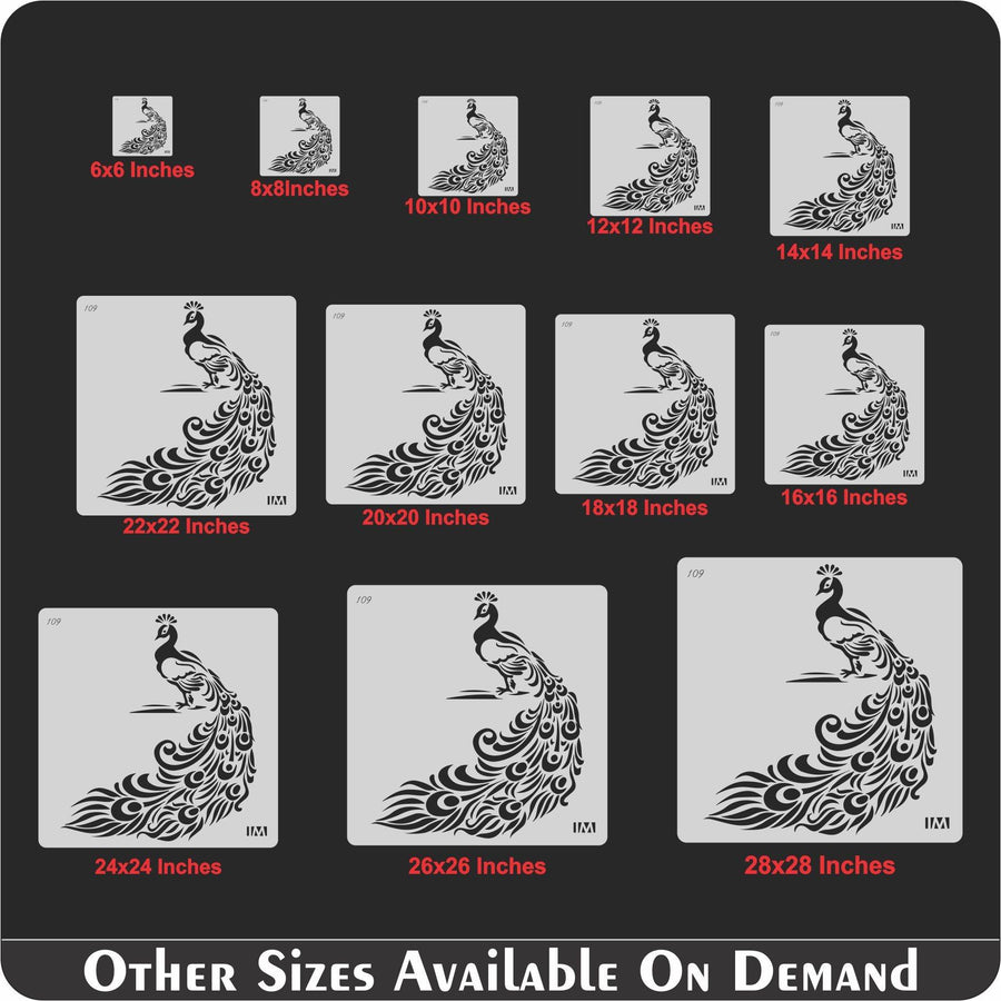 Peacock Reusable Stencil for Canvas and wall painting - imartdecor.com