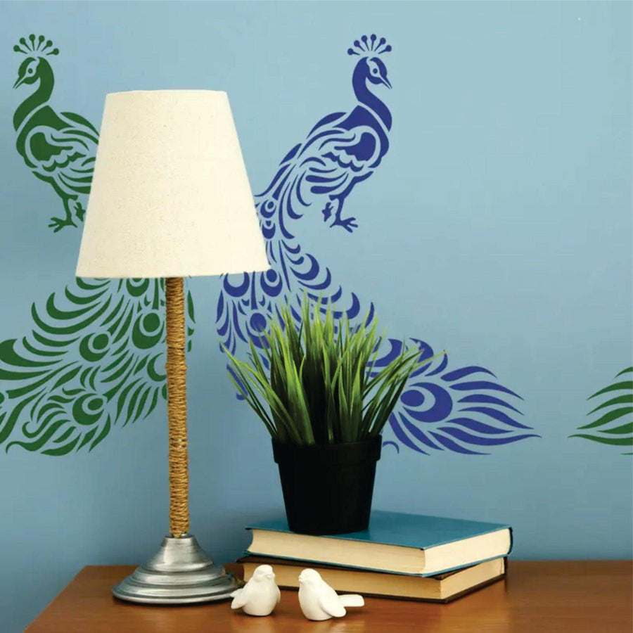 Peacock Reusable Stencil for Canvas and wall painting - imartdecor.com
