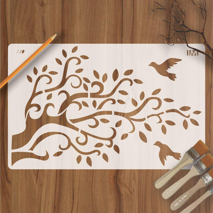 Tree Reusable Stencil for Canvas and wall painting - imartdecor.com