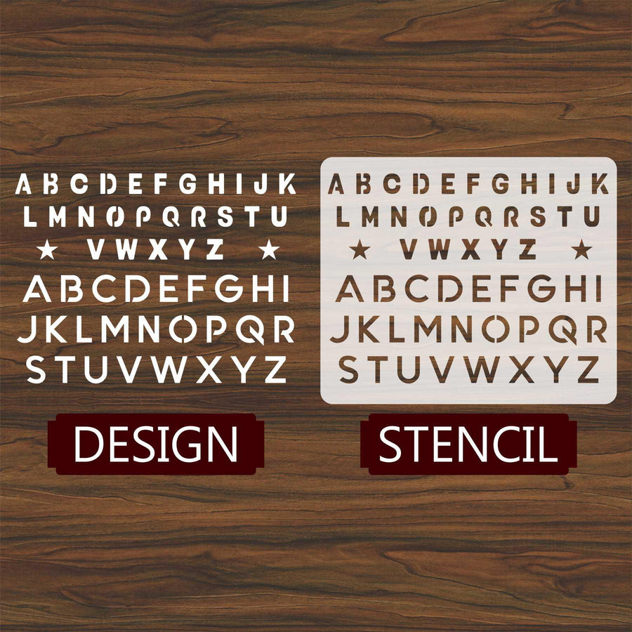 English Alphabets Reusable Stencil For Canvas And Wall Painting - imartdecor.com