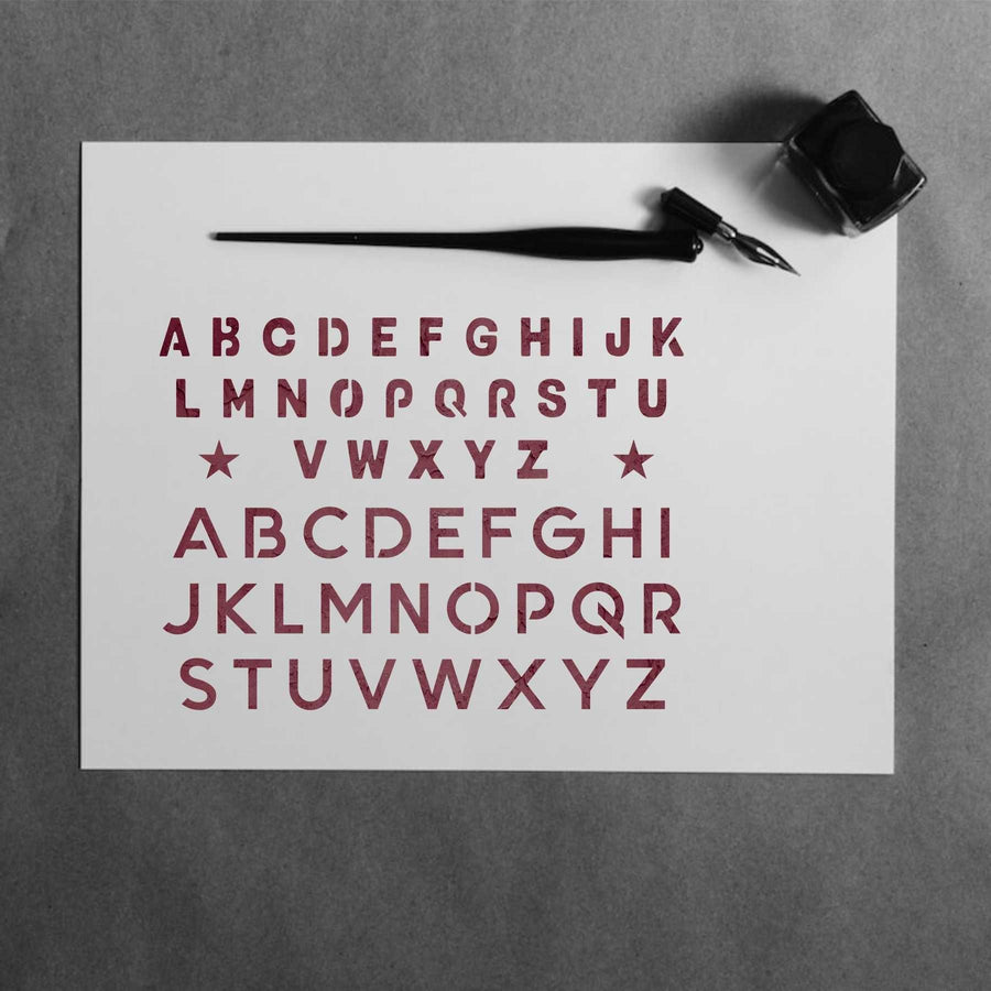 English Alphabets Reusable Stencil For Canvas And Wall Painting - imartdecor.com