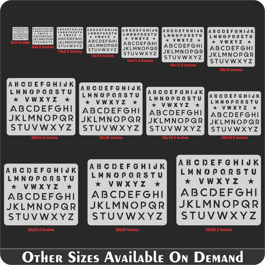 English Alphabets Reusable Stencil For Canvas And Wall Painting - imartdecor.com