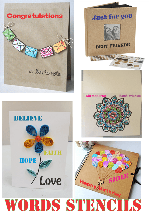 Mixx Wishes Words Reusable Stencil For Canvas And Wall Painting - imartdecor.com