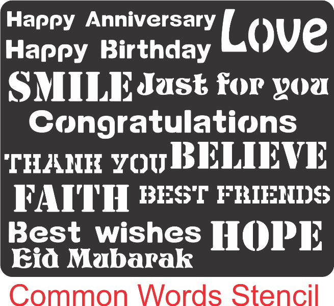 Mixx Wishes Words Reusable Stencil For Canvas And Wall Painting - imartdecor.com