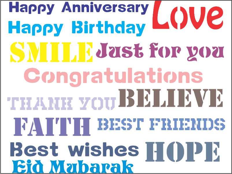 Mixx Wishes Words Reusable Stencil For Canvas And Wall Painting - imartdecor.com