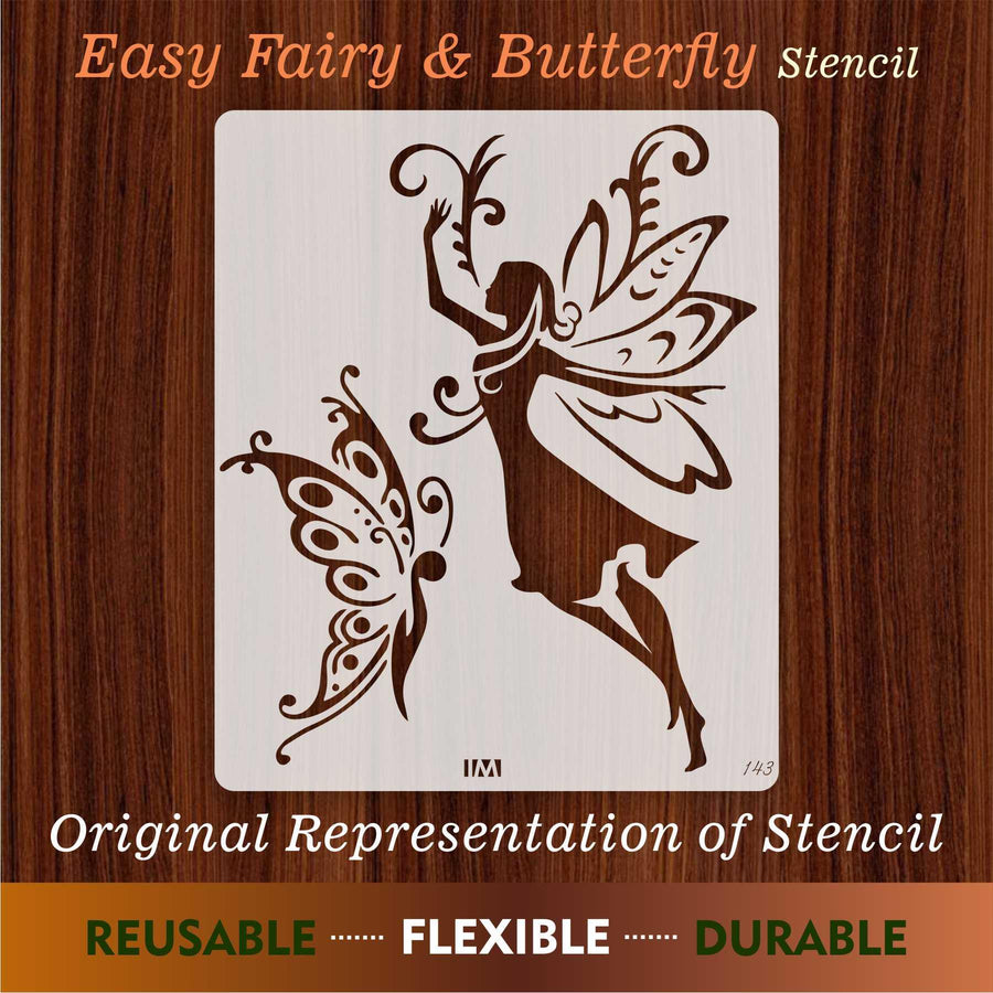 Easy Fairy & Butterfly Reusable Stencil For Canvas And Wall Painting - imartdecor.com
