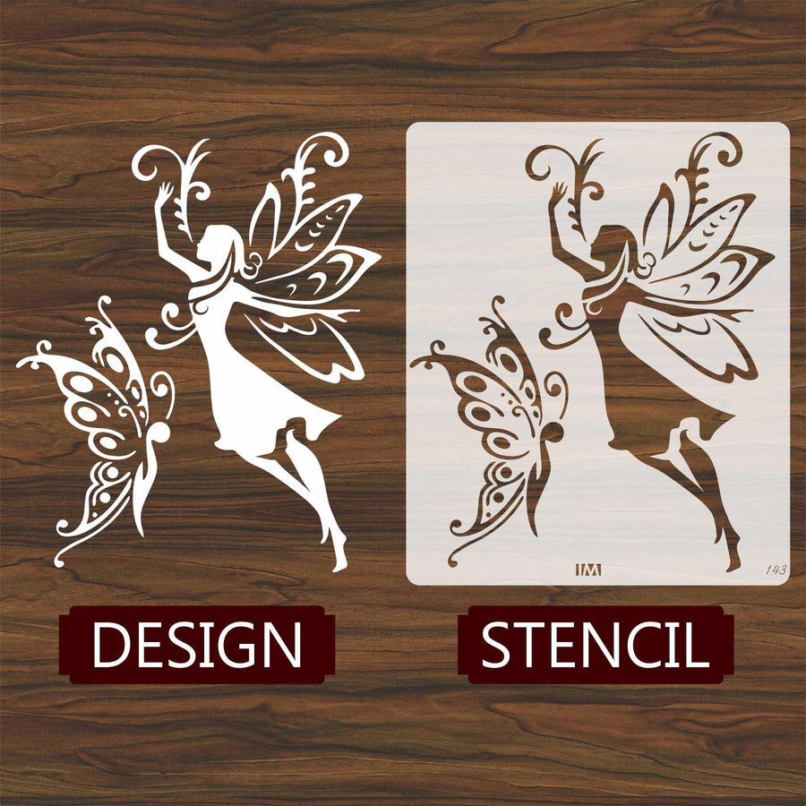 Easy Fairy & Butterfly Reusable Stencil For Canvas And Wall Painting - imartdecor.com