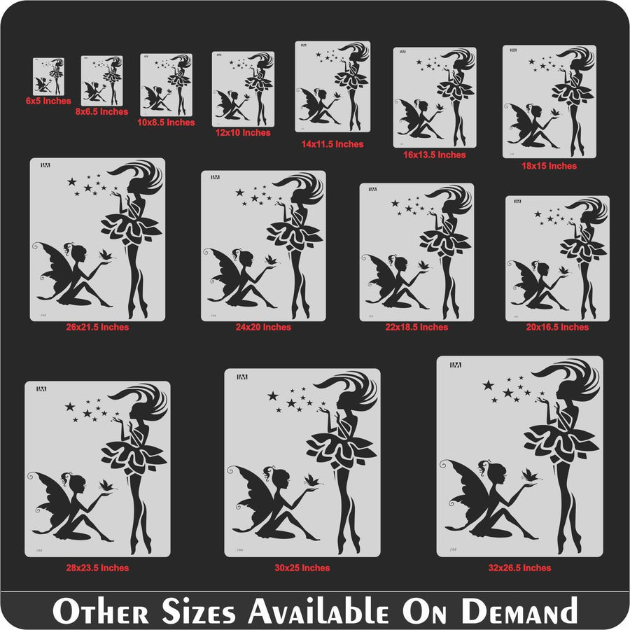 Grite Butterfly Wing Fairy Reusable Stencil For Canvas And Wall Painting - imartdecor.com